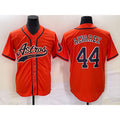 Houston Astros #44 Yordan Alvarez Orange Jereymy With Patch Cool Base Stitched Jersey