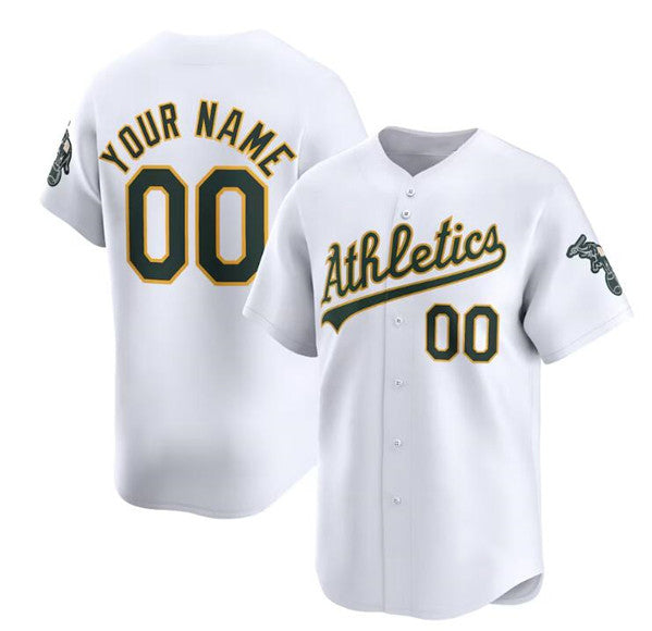 Custom Oakland Athletics Active Player White Jereymy Home Limited Stitched Jersey