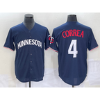 Minnesota Twins #4 Carlos Correa 2023 Navy Blue Jereymy Cool Base Stitched Jersey