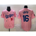 Los Angeles Dodgers #16 Will Smith Pink Jereymy 2025 Tokyo Series Limited Stitched Jersey
