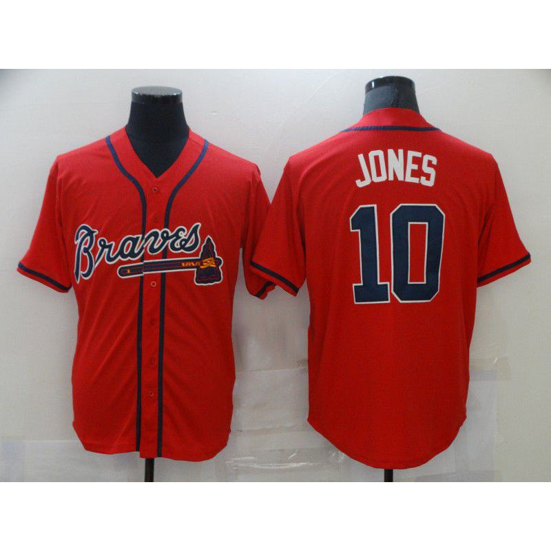 Atlanta Braves #10 Chipper Jones Red Jereymy Stitched Cool Base Jersey