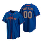 Custom New York Mets Royal Jereymy Stitched Cool Base Road Jersey