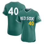 Boston Red Sox #40 Willson Contreras Player Green Jereymy City Connect Limited Elite Home Game Stitched Jerseys1
