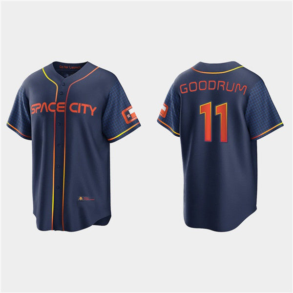 Houston Astros #11 Niko Goodrum 2022 Navy Jereymy City Connect Cool Base Stitched Jersey