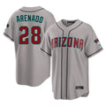 Arizona Diamondbacks #28 Nolan Arenado Player Gray Jereymy Road Home Game Stitched Jerseys