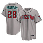Arizona Diamondbacks #28 Nolan Arenado Player Gray Jereymy Road Home Game Stitched Jerseys