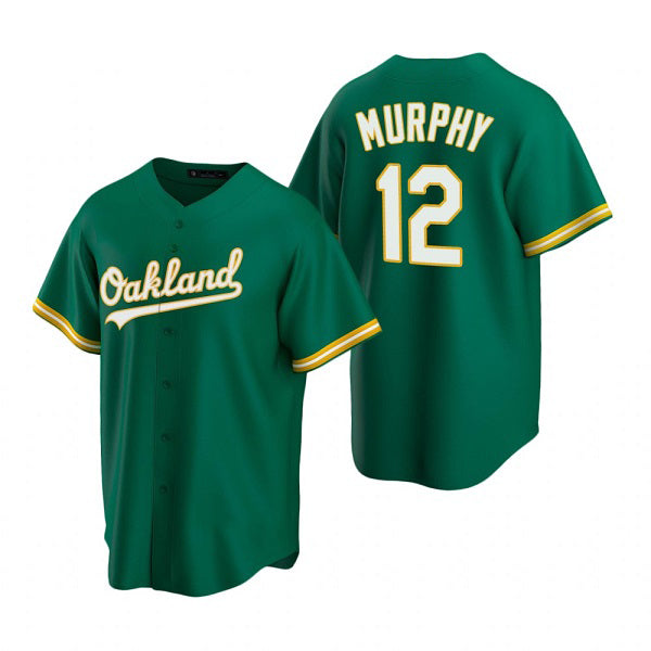 Oakland Athletics #12 Sean Murphy Green Jereymy Cool Base Stitched Jersey 2