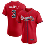 Atlanta Braves #3 Dale Murphy Player Red Jereymy Limited Elite Home Game Stitched Jerseys