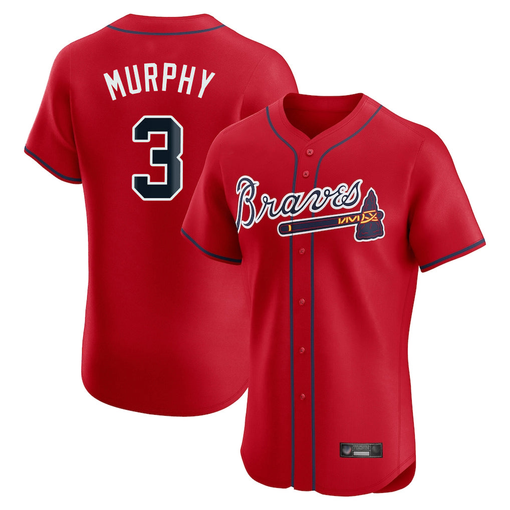 Atlanta Braves #3 Dale Murphy Player Red Jereymy Limited Elite Home Game Stitched Jerseys