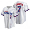 Atlanta Braves #7 Dansby Swanson White Jereymy 2021 City Connect Stitched Jersey