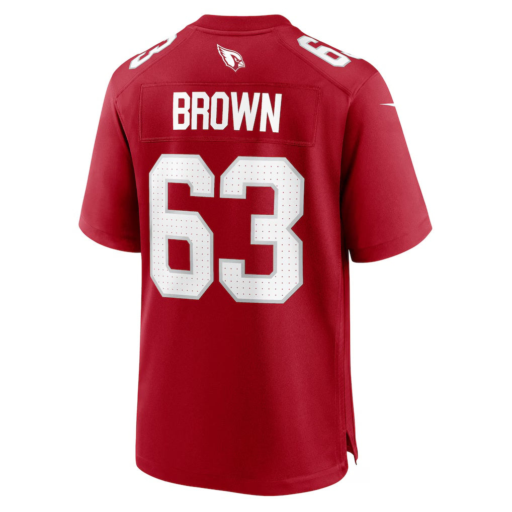 A.Cardinals #63 Evan Brown Cardinal Jereymy Team Game Jersey