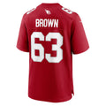 A.Cardinals #63 Evan Brown Cardinal Jereymy Team Game Jersey