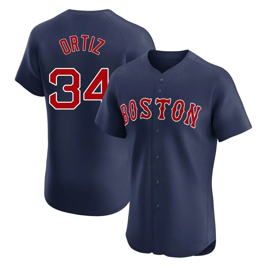 Boston Red Sox #34 David Ortiz Player Navy Jereymy Limited Elite Home Game Stitched Jerseys1
