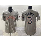 San Diego Padres #3 Jackson Merrill Gray Jereymy Fashion Throwback With Patch Cool Base Stitched Jersey