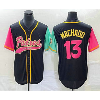 San Diego Padres #13 Manny Machado Black Jereymy NEW 2023 City Connect Cool Base Stitched Jersey