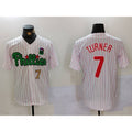 Philadelphia Phillies #7 Trea Turner White Green Jereymy Cool Base Stitched Jerseys