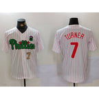 Philadelphia Phillies #7 Trea Turner White Green Jereymy Cool Base Stitched Jerseys
