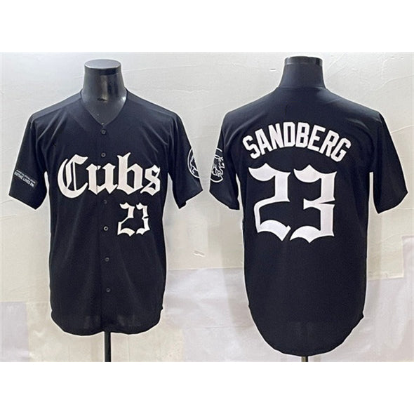 Chicago Cubs #23 Ryne Sandberg Black Jereymy 'Gothic North Side Edition' Vapor Premier Limited Stitched Jersey