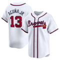 Atlanta Braves #13 Ronald Acu?a Jr. White Jereymy Home Limited Player Jersey