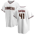 Arizona Diamondbacks #41 Carlos Santana Player White Jereymy Home Game Stitched Jerseys