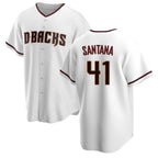 Arizona Diamondbacks #41 Carlos Santana Player White Jereymy Home Game Stitched Jerseys