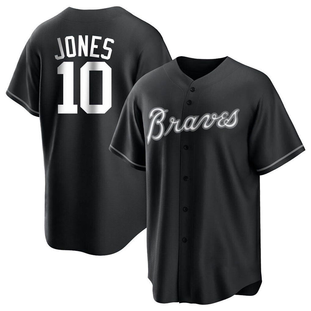 Atlanta Braves #10 Chipper Jones Player Black Jereymy Home Game Stitched Jerseys