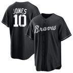 Atlanta Braves #10 Chipper Jones Player Black Jereymy Home Game Stitched Jerseys