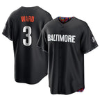 Baltimore Orioles #3 Taylor Ward Player Black Jereymy City Connect Home Game Stitched Jerseys