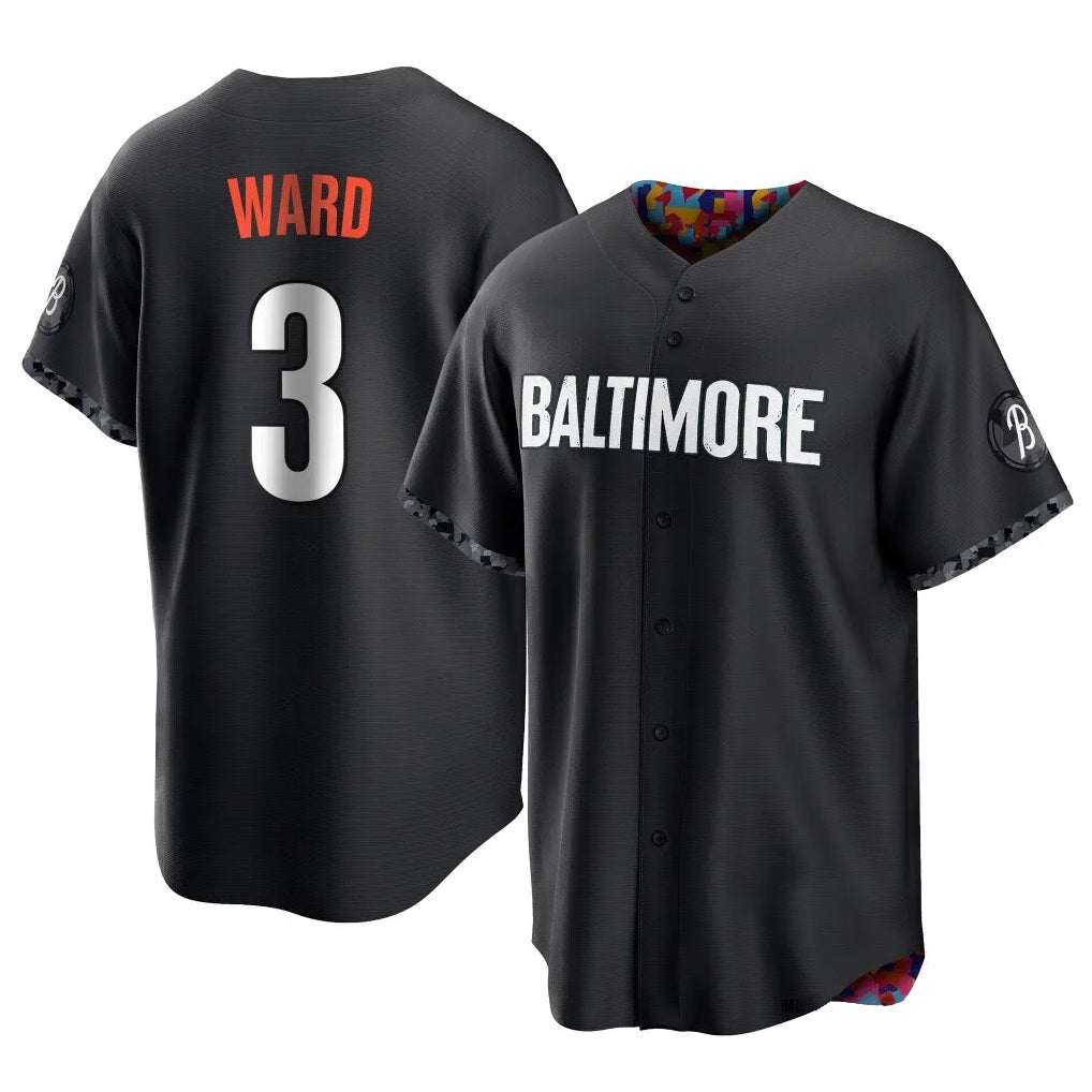 Baltimore Orioles #3 Taylor Ward Player Black Jereymy City Connect Home Game Stitched Jerseys