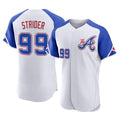 Atlanta Braves #99 Spencer Strider Player White Jereymy City Connect Limited Elite Home Game Stitched Jerseys