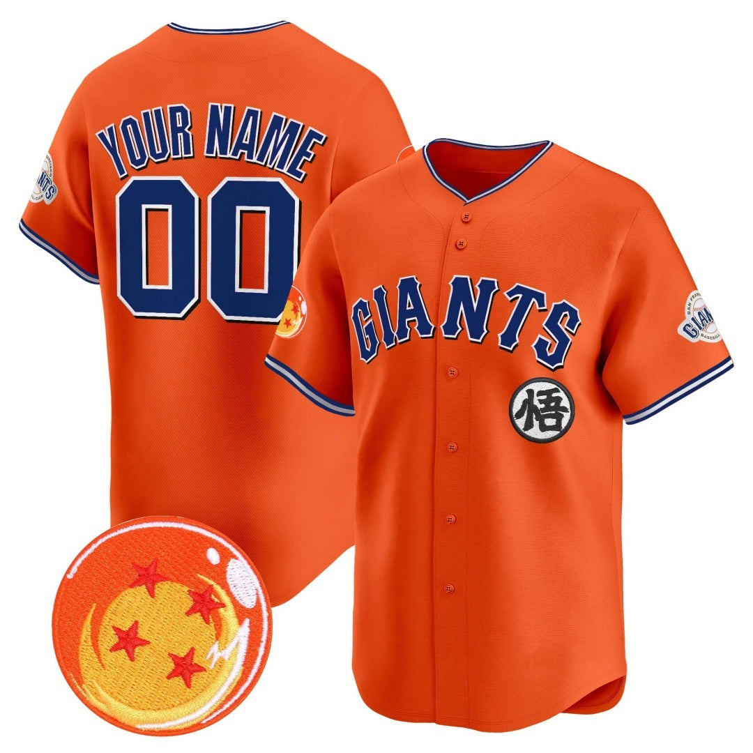 Custom San Francisco Giants x Dragon Ball Orange Jereymy Vapor Premier Limited Jersey - All Stitched