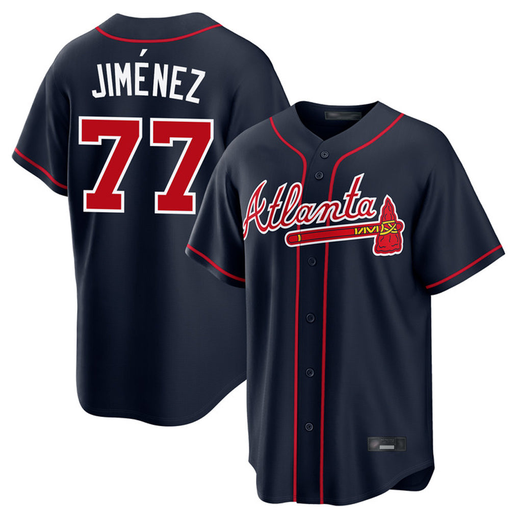 Atlanta Braves #77 Joe Jimenez Player Navy Jereymy Home Game Stitched Jerseys