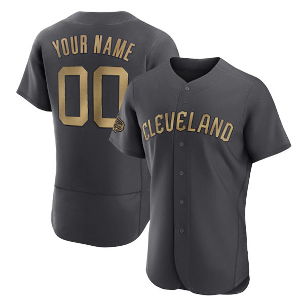 Custom Cleveland Guardians Active Player Charcoal Jereymy 2022 All-Star Flex Base Stitched Jersey