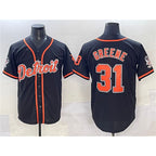 Detroit Tigers #31 Riley Greene Black Jereymy With Patch Cool Base Stitched Jersey