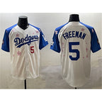 Los Angeles Dodgers #5 Freddie Freeman White Royal Jereymy 2025 Tokyo Series Limited Stitched Jersey