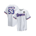 Texas Rangers #53 Adolis Garc¨ªa White Jereymy 2023 World Series Stitched Jersey