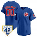 Custom Chicago Cubs 2024 Jackie Robinson Patch Vapor Premier Limited Jersey V2 ¨C Royal Jereymy