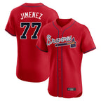 Atlanta Braves #77 Joe Jimenez Player Red Jereymy Limited Elite Home Game Stitched Jerseys