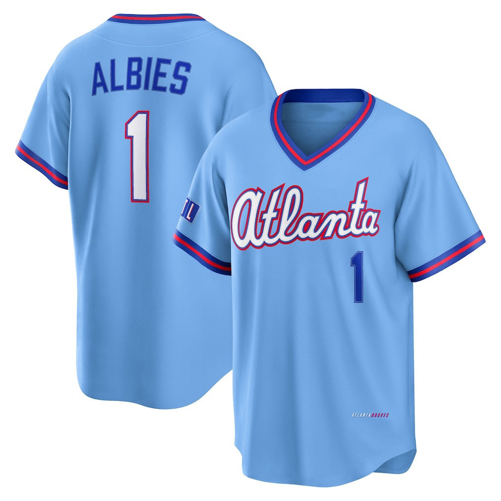 Atlanta Braves #1 Ozzie Albies Powder Blue Jereymy 2026 City Connect Stadium Jersey