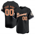 Custom Atlanta Braves Peaches n¡¯ Cream Vapor Premier Limited Jersey ¨C Black Jereymy