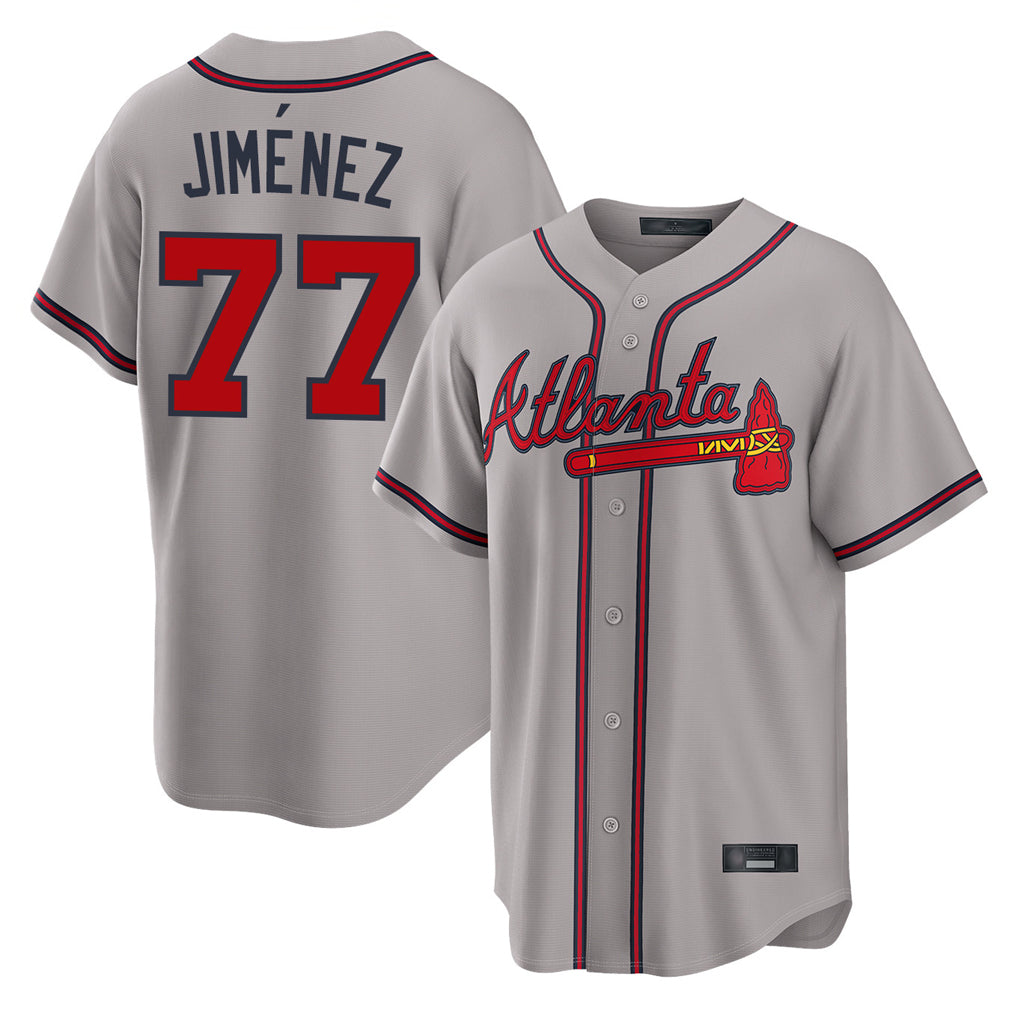Atlanta Braves #77 Joe Jimenez Player Gray Jereymy Home Game Stitched Jerseys