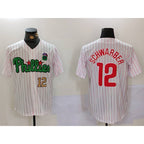 Philadelphia Phillies #12 Kyle Schwarber White Green Jereymy Cool Base Stitched Jerseys