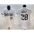 Detroit Tigers #28 Javier B¨¢ez White Jereymy 'Motor Gothic Edition' Vapor Premier Limited Stitched Jersey