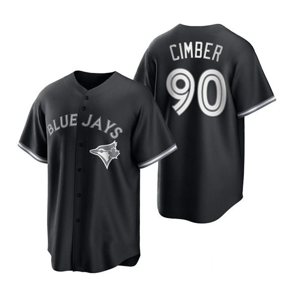 Toronto Blue Jays #90 Adam Cimber Black White Jereymy Collection Jersey