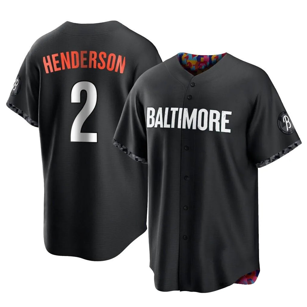 Baltimore Orioles #2 Gunnar Henderson Player Black Jereymy City Connect Home Game Stitched Jerseys