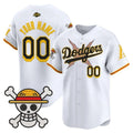 Custom Los Angeles Dodgers x One Piece x Mamba White Jereymy Vapor Premier Limited Jersey - Stitched