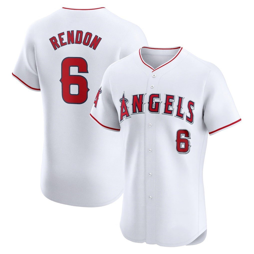 Los Angeles Angels #6 Anthony Rendon White Jereymy Home Elite Player Jersey