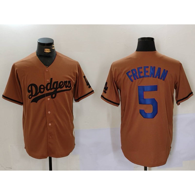 Los Angeles Dodgers #5 Freddie Freeman Olive Jereymy Cool Base Limited Stitched Jersey