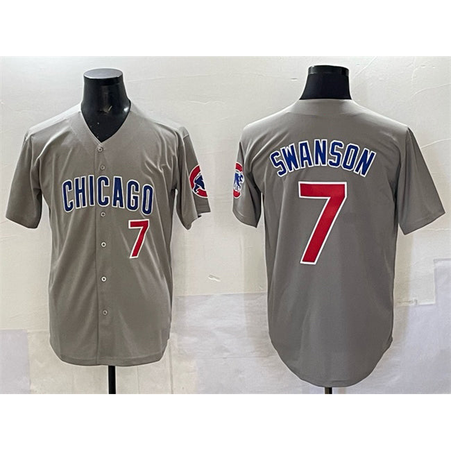 Chicago Cubs #7 Dansby Swanson Gray Jereymy Limited Stitched Jersey