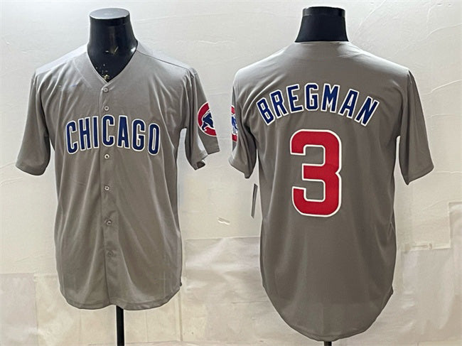 Chicago Cubs #3 Alex Bregman Grey Jereymy Limited Stitched Jersey